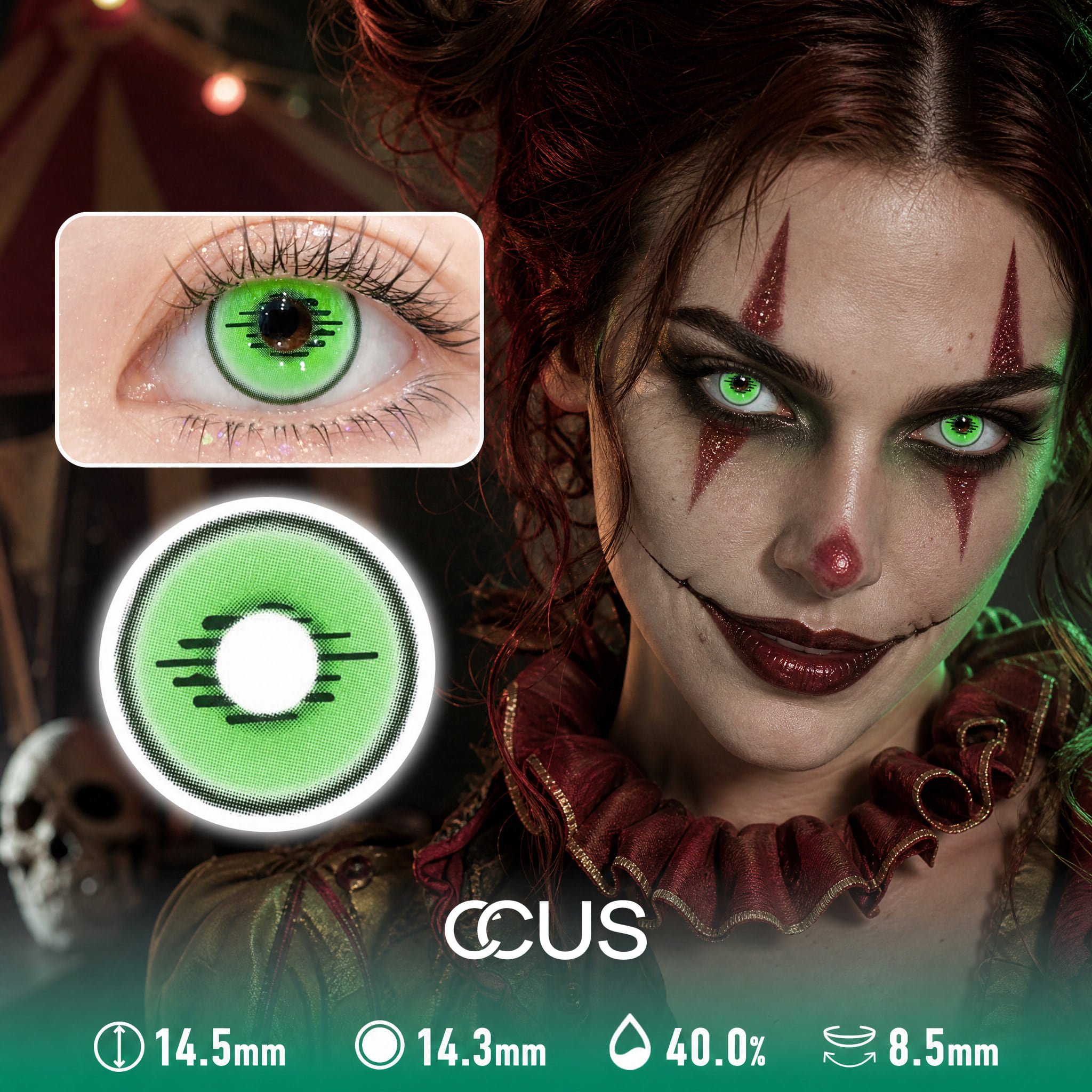 Phantom Green Halloween Contact Lenses