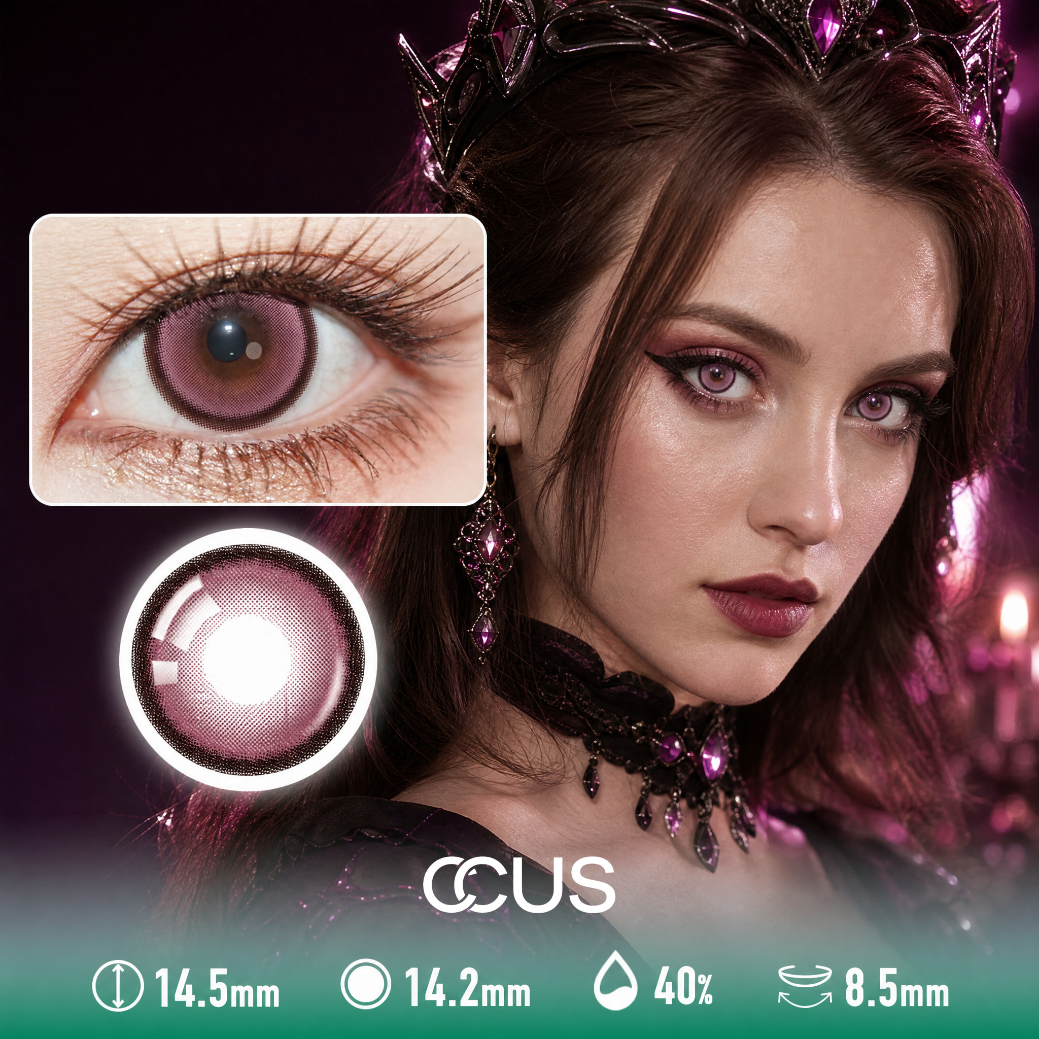 Phantom Nightmare Pink Contact Lenses - Ccus Eyewear · Premium Colored Contacts Phantom Nightmare Pink Contact Lenses