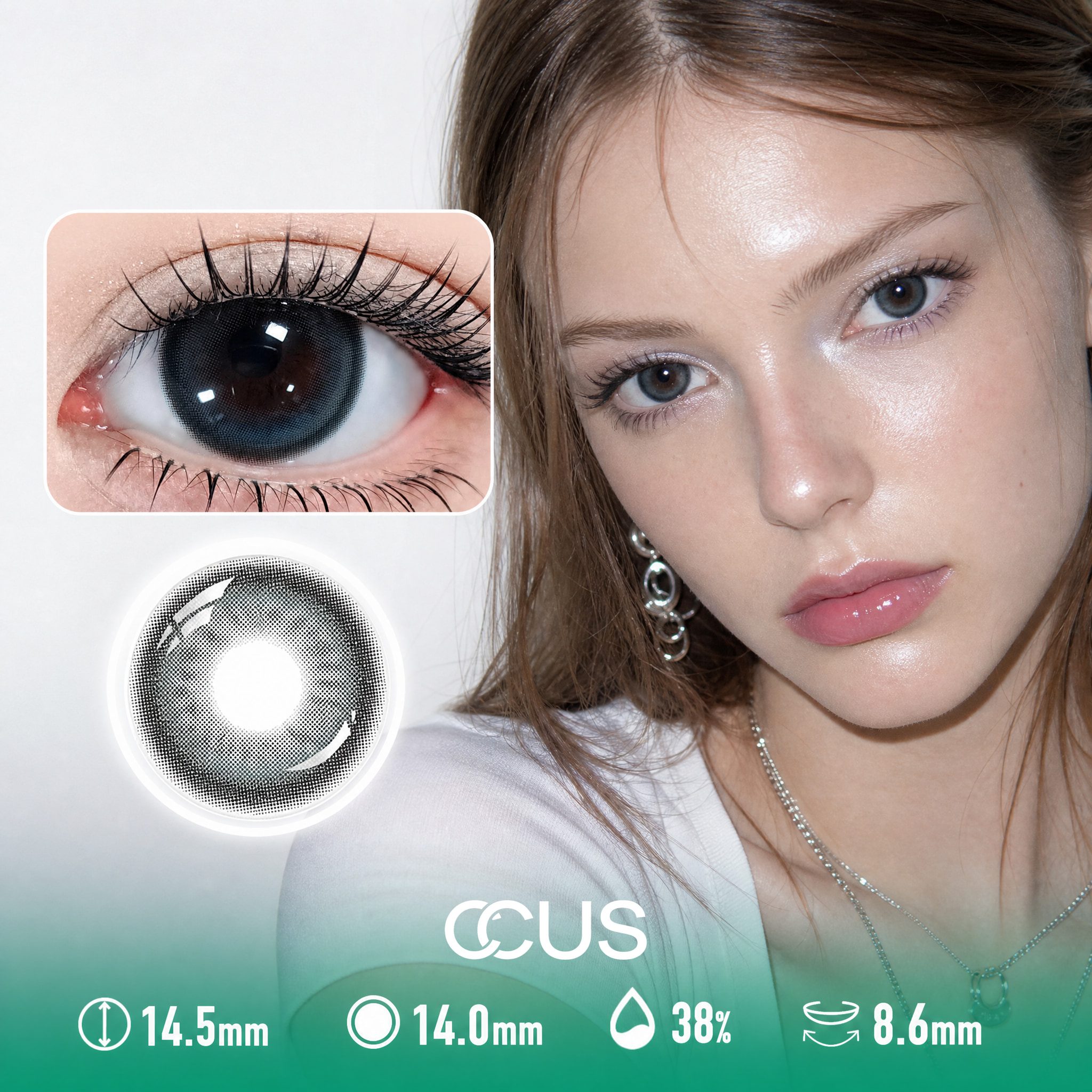 Pixel Dust Slate Azure Blue Contact Lenses