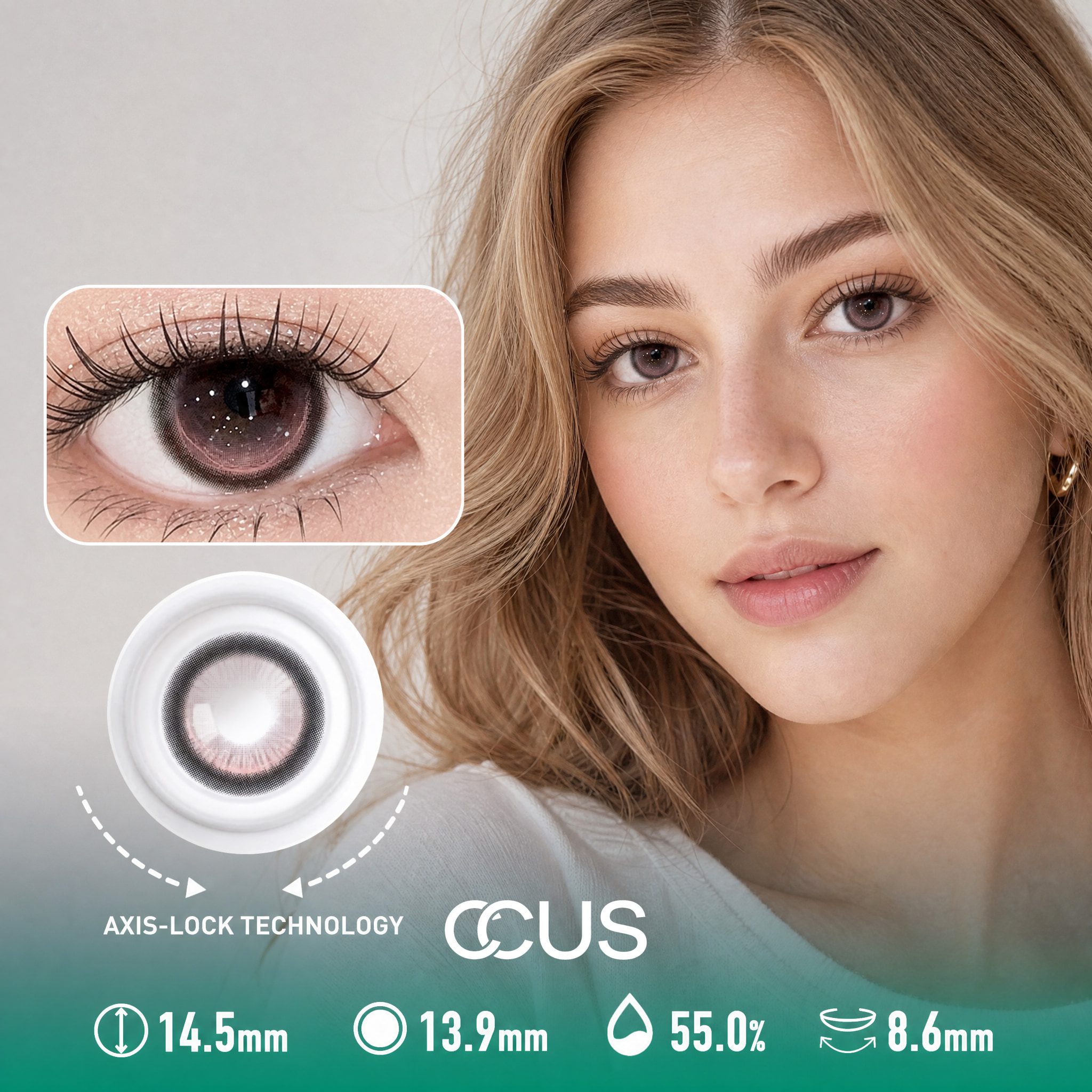 Powder Rose Pink Contact Lenses
