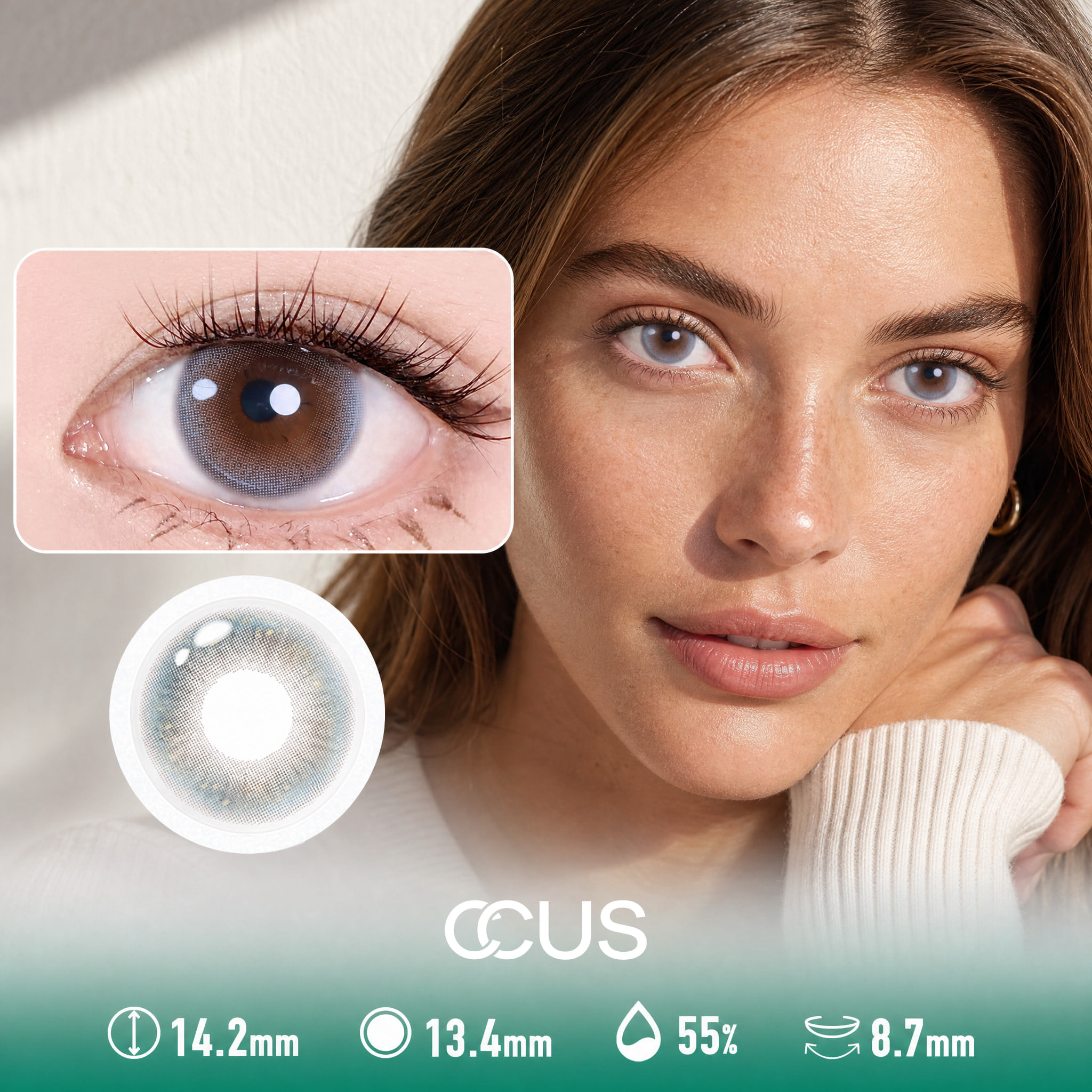 Spring Snow Grey Contact Lenses - Ccus Eyewear · Premium Colored Contacts Spring Snow Grey Contact Lenses