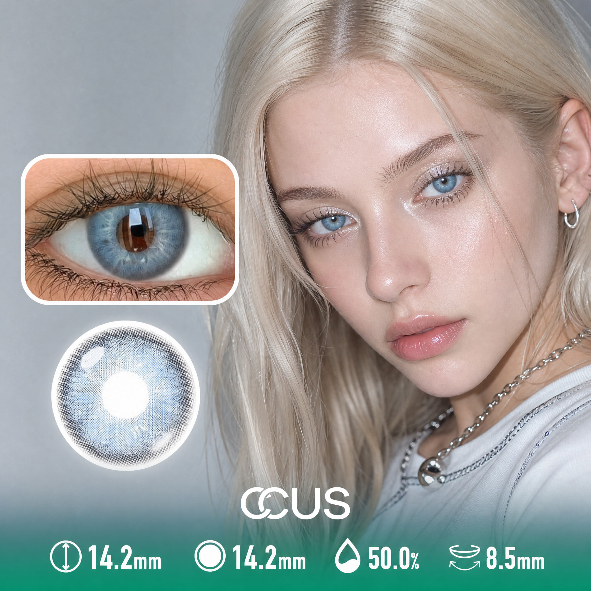 Spring Snow Sapphire Blue Contact Lenses