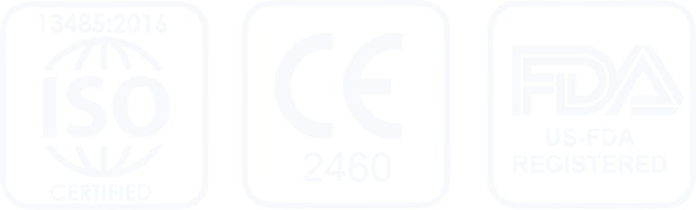 FDA, CE, and ISO 13485 Certification Badges